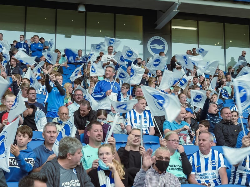 Brighton fans were in good voice at the Amex Stadium against Watford: Picture Phil Westlake.
