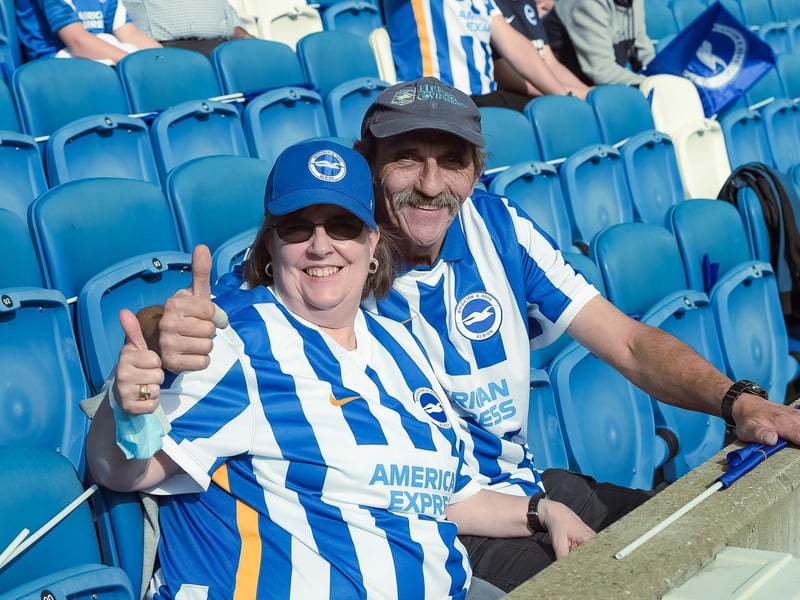 Brighton fans were in good voice at the Amex Stadium against Watford: Picture Phil Westlake.