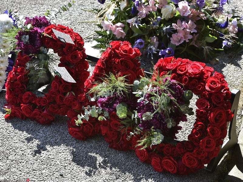 Floral tributes to Aaron Parker.