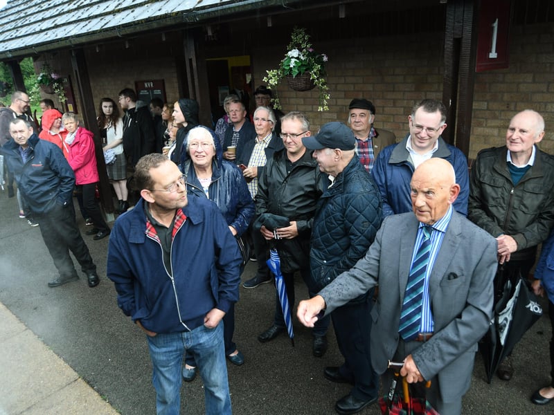 NVR Vice President Charles Swift with Doreen's son Neil Foster as Doreen's ashes are scattered.