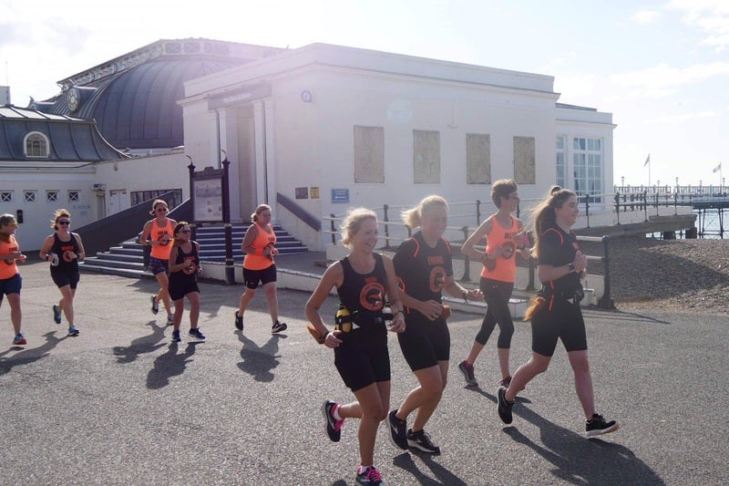 The Bearded Runner was out with the Foxy Ladies on Worthing seafront on Sunday, August 22, for his Virtual Run #run4beard. Pictures contributed and not available for sale.