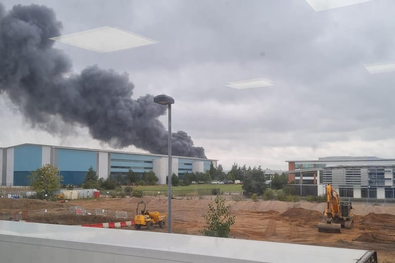 The huge fire at the Tachbrook Park Industrial Estate.