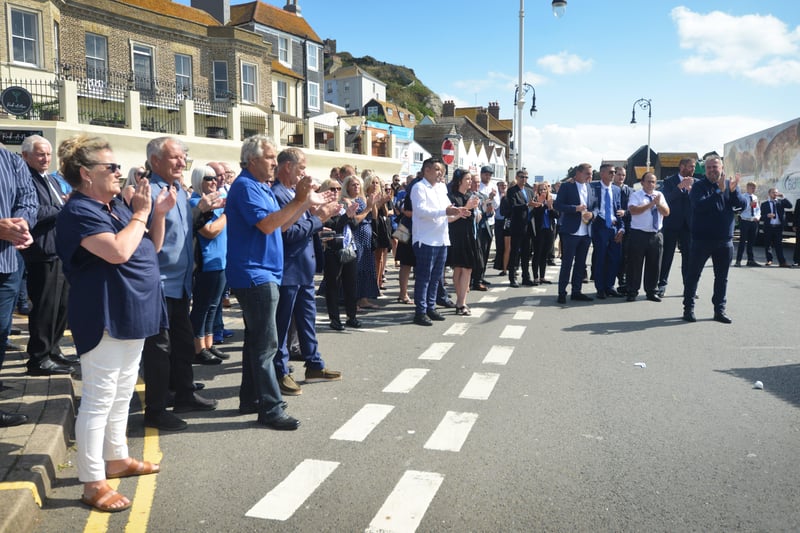 The funeral of Gary Cornelius in Hastings Old Town, 27/8/21 SUS-210827-134435001