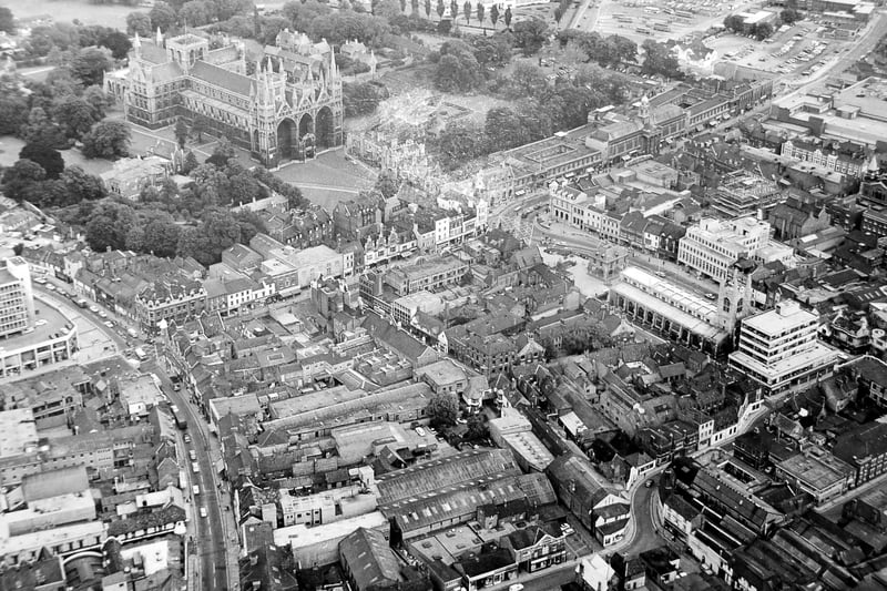 An aerial image of the city centre before Queensgate was built. Can you help date this image?