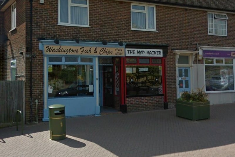 Washingtons Fish & Chips in America Lane, Haywards Heath, has a rating of 4.4 stars out of five from 109 Google reviews. "Good selection of fish, pies, chicken and some of the best chips in the area," said one reviewer. Picture: Google Street View.