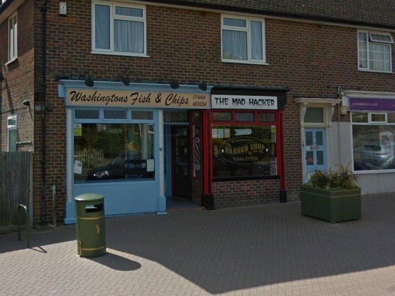 Washingtons Fish & Chips in America Lane, Haywards Heath, has a rating of 4.4 stars out of five from 109 Google reviews. "Good selection of fish, pies, chicken and some of the best chips in the area," said one reviewer. Picture: Google Street View.