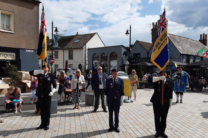The Torch of Remembrance in Shoreham, marking 100 years of the Royal British Legion. The service today was part of a relay through Sussex. Pictures: Elaine Hammond