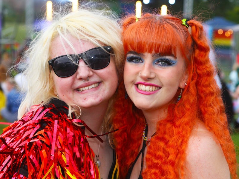 DM21082412a.jpg. Crawley Pride. Frankie Berreen, left and Keira Gillett. Photo by Derek Martin Photography. SUS-210828-195647008