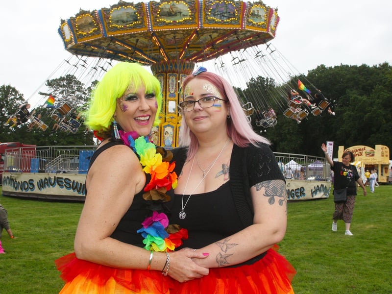 DM21082447a.jpg. Crawley Pride. Becki, left and Jackie. Photo by Derek Martin Photography. SUS-210828-194729008
