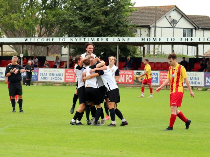 Action and goal celebrations from Pagham's 4-0 win over Lingfield at Nyetimber Lane / Pictures: Roger Smith