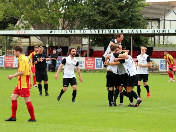 Action and goal celebrations from Pagham's 4-0 win over Lingfield at Nyetimber Lane / Pictures: Roger Smith