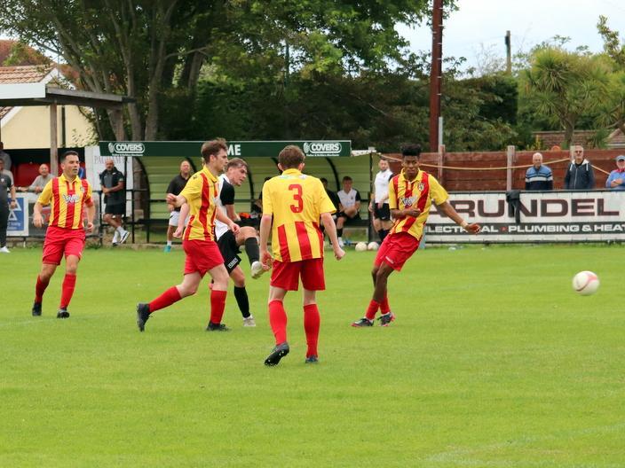 Action and goal celebrations from Pagham's 4-0 win over Lingfield at Nyetimber Lane / Pictures: Roger Smith