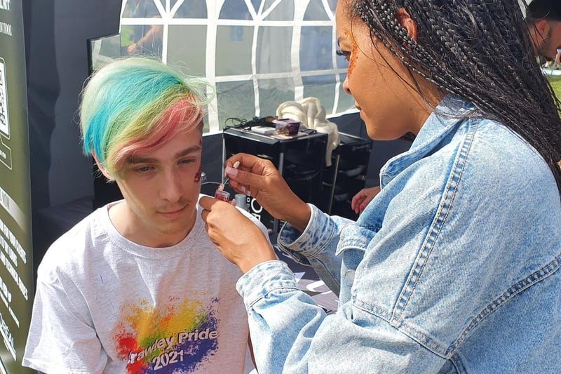 People took the chance to have face paints