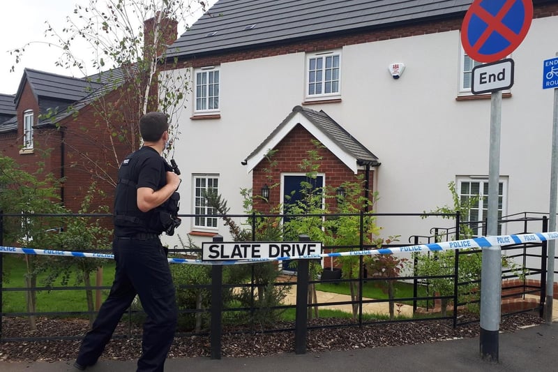 The scene of the incident in Slate Drive, Kettering.