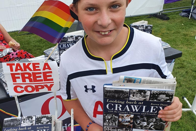 Noah Dunford at the Crawley Observer stall