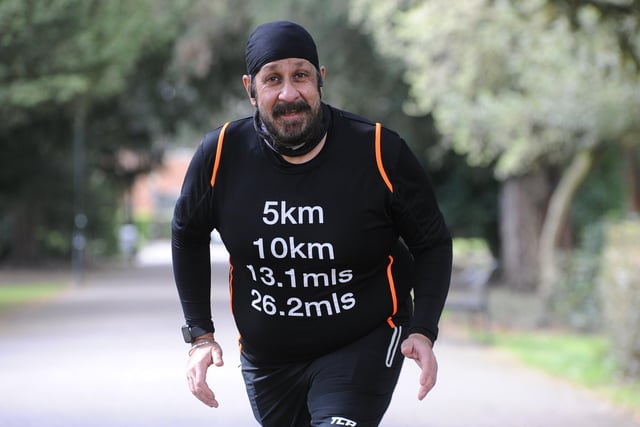 Del Singh who is running for charity in memory of a friend.