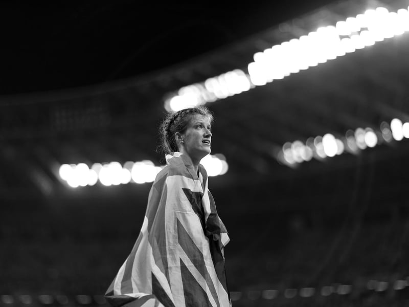 Sophie Hahn of Team Great Britain celebrates after winning gold in the Women’s 100m - T38 Final on day 4 of the Tokyo 2020 Paralympic Games at Olympic Stadium on August 28, 2021 in Tokyo, Japan. (Photo by Naomi Baker/Getty Images)