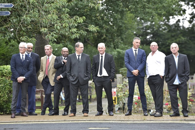 Former Posh players were among the mourners.