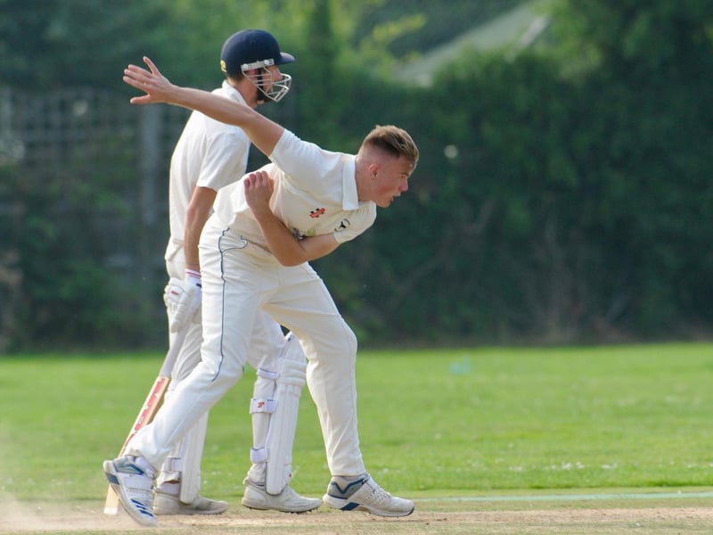 Action from Findon's win at Goring, which means they will play a promotion play-off v Rye for a spot in division two of the Sussex Cricket League / Pictures: Stephen Goodger