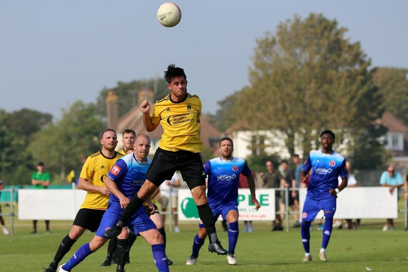 Action from a nine-goal FA Cup thriller between Littlehampton Town and Whitehawk / Picture: Martin Denyer