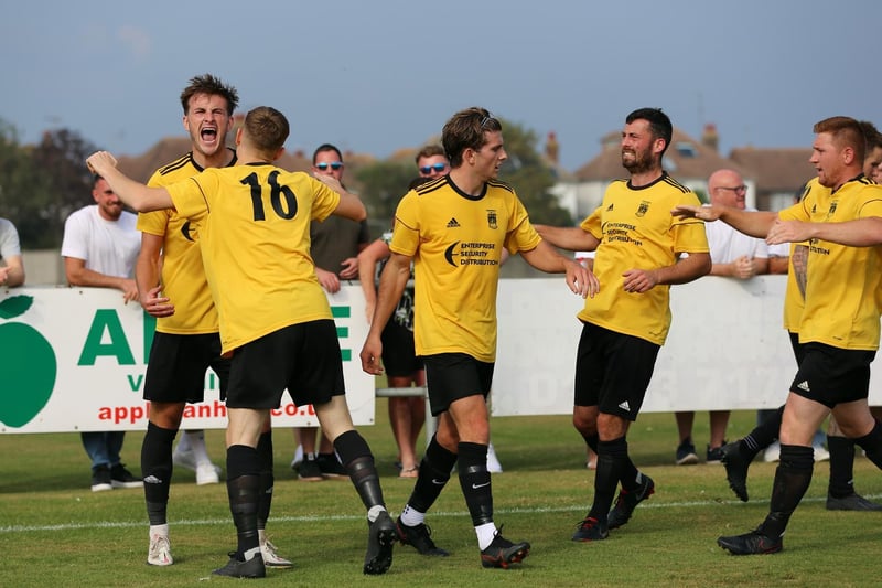 Action from a nine-goal FA Cup thriller between Littlehampton Town and Whitehawk / Picture: Martin Denyer