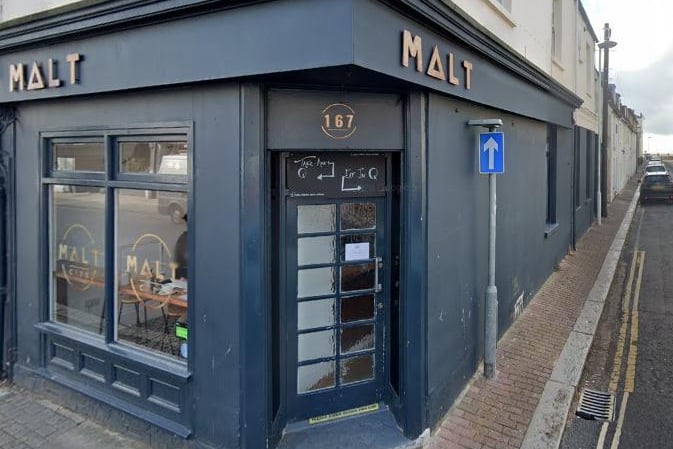 Malt Cafe in Montague Street, Worthing has 4.9 out of five stars from 264 reviews on Google. Photo: Google