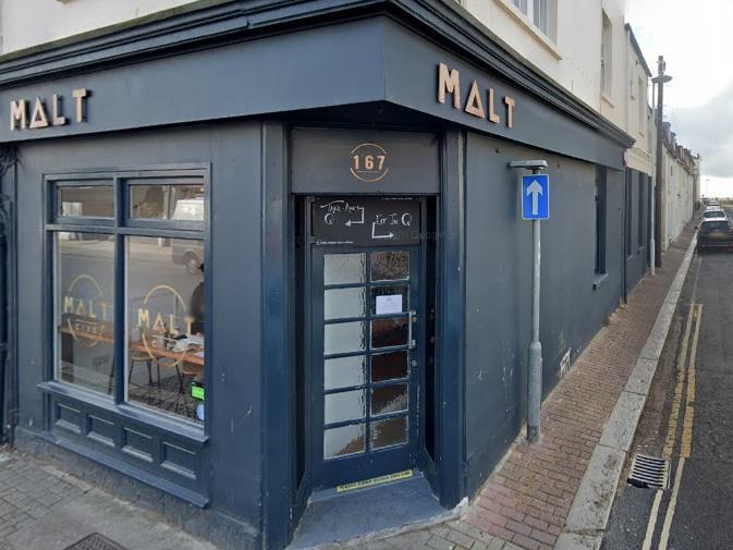 Malt Cafe in Montague Street, Worthing has 4.9 out of five stars from 264 reviews on Google. Photo: Google