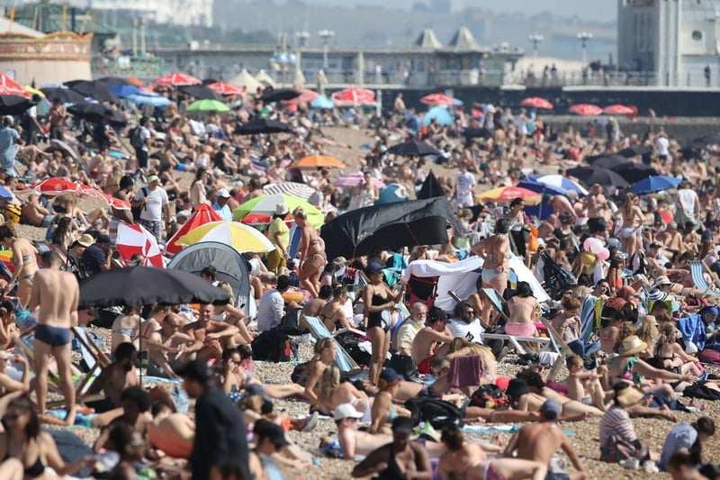 People flocked to the beach as temperatures soared