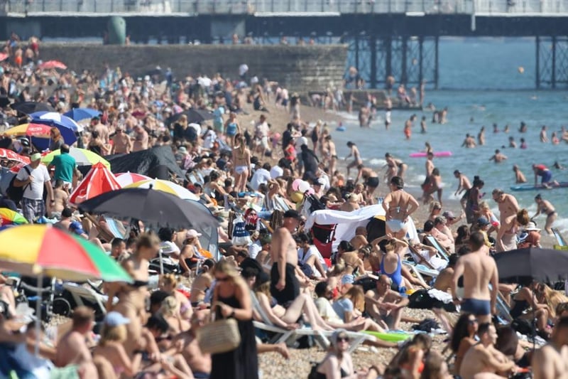 The temperature hit 27 degrees Celsius in Brighton