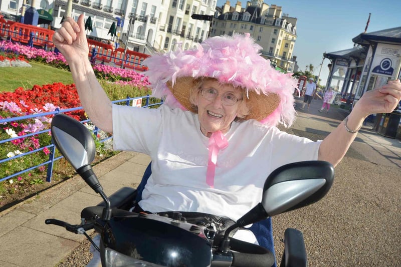 The glorious weather received the thumbs up from 89-year-old Daphne Greenall