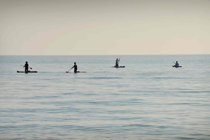 These paddle boarders made the most of the calm seas and warm sunshine
