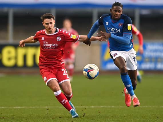 Nick Tsaroulla crashed home a late winner for Crawley Town against Carlisle United. Picture by Stu Forster/Getty Images