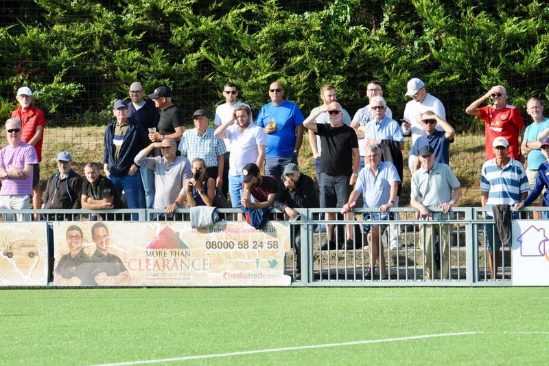 The crowd enjoy the sun in Worthing's 3-2 win over East Thurrock at Woodside Road / Pictures: Stephen Goodger