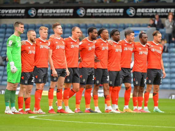 The Hatters line-up for Saturday's clash at Blackburn