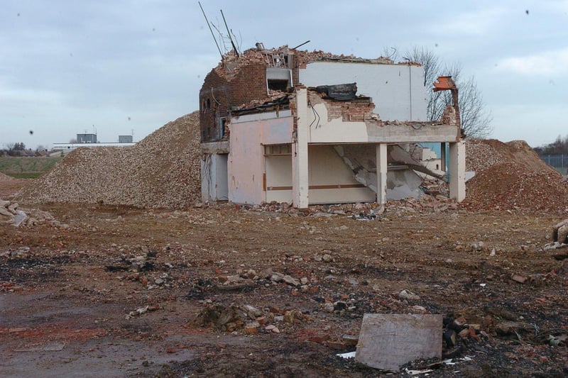 Hereward Community College being demolished.