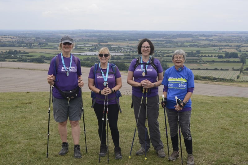 Fran (second from left) with Ridgeway Nordic Walking, walking group based in Tring