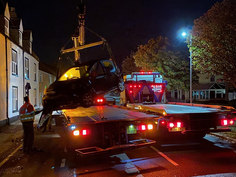 The car is removed. Picture by Dale McKean.