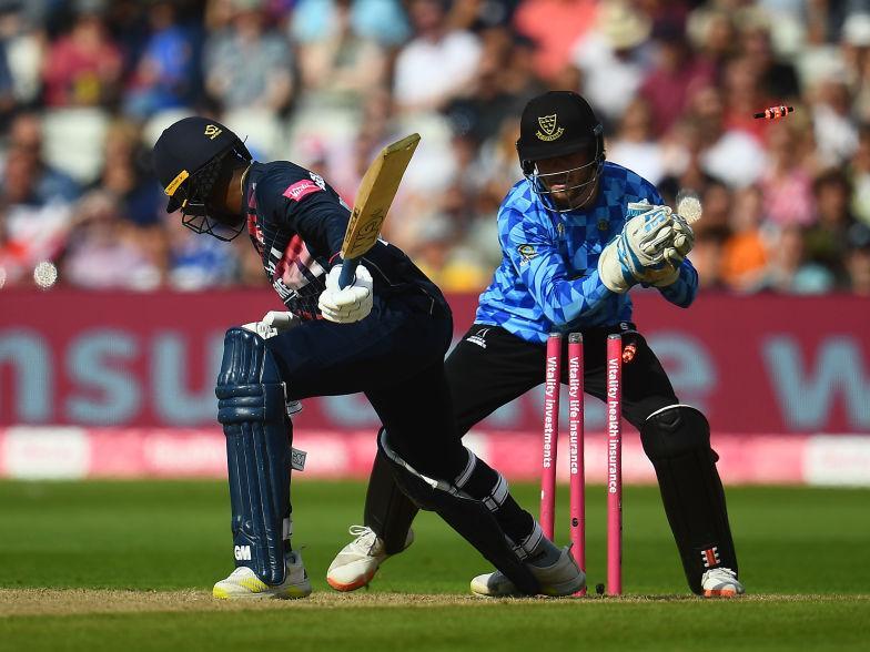 Action from Kent's innings against Sussex Sharks in the Vitality Blast semi-final at Edgbaston / Pictures: Getty