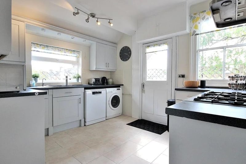 The spacious kitchen with excellent amounts of worktop space