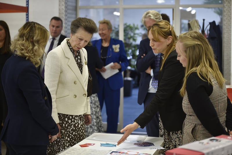 The Princess Royal chats to, from right, Rachel Murphy, Charlotte Cook and Lisa Miles. EMN-210920-142716009