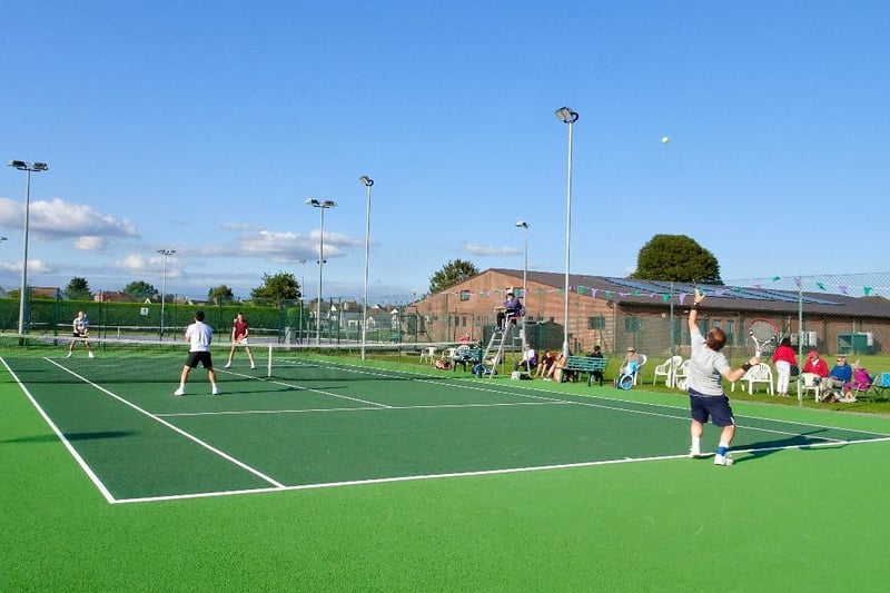 Action at Bognor Lawn Tennis Club