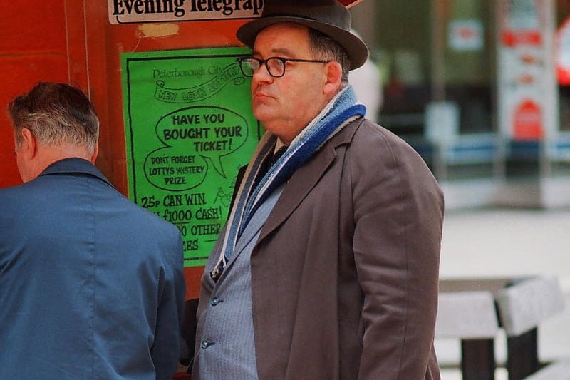 Can you help Chris Porsz identify the gentleman waiting to buy his Peterborough Evening Telegraph?
