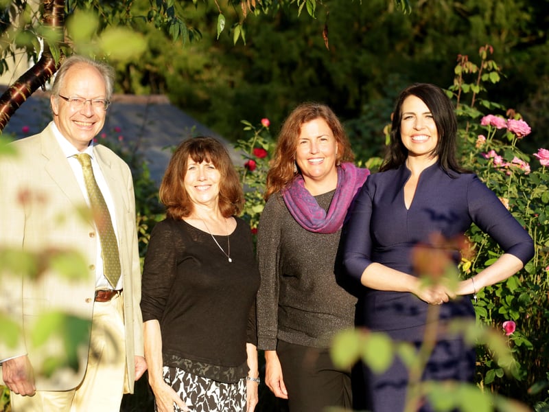 Andrewjohn Clarke, Borde Hill Estate with Hilary Knight, Paula Seager and Allison Ferns in Rose Garden