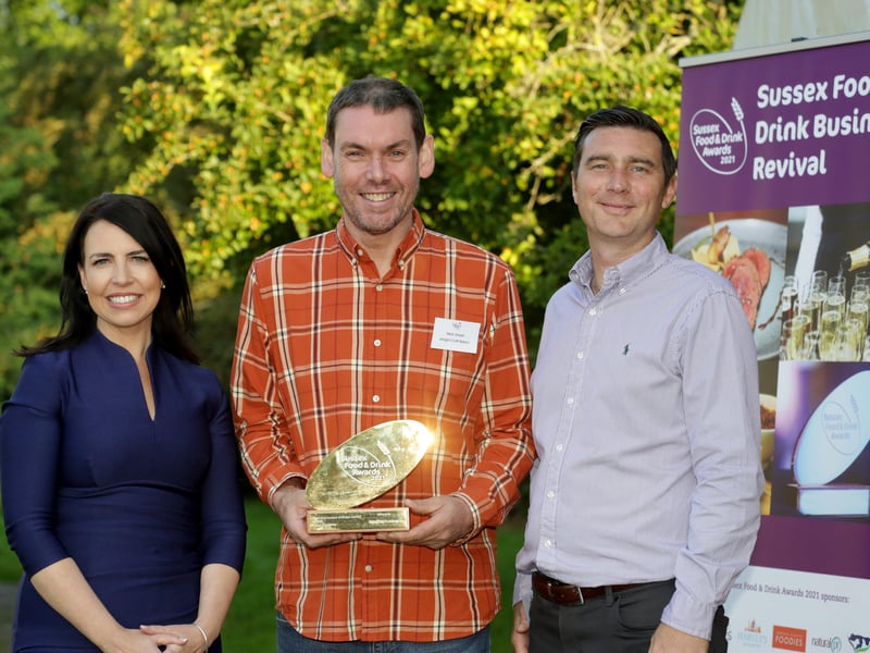 001 Sussex Food Producer of the Year, Mark Sheath, Jengers Bakery with sponsor Matt Elliott, Southern Co-op and Allison Ferns, BBC