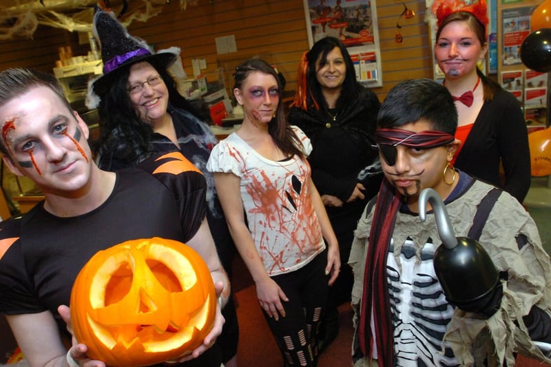 Andrew Barnes, Mandy Best, Penny Boswell, Nisha Patel Taran Patel and Erin Lonsdale at Daventry Post Office in 2012.