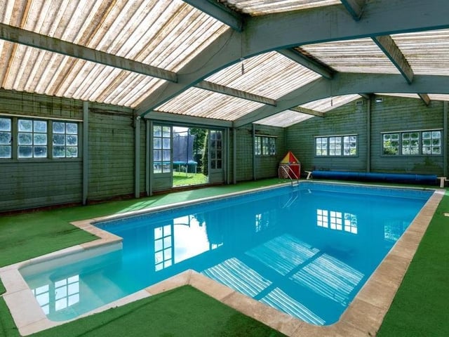The heated swimming pool.