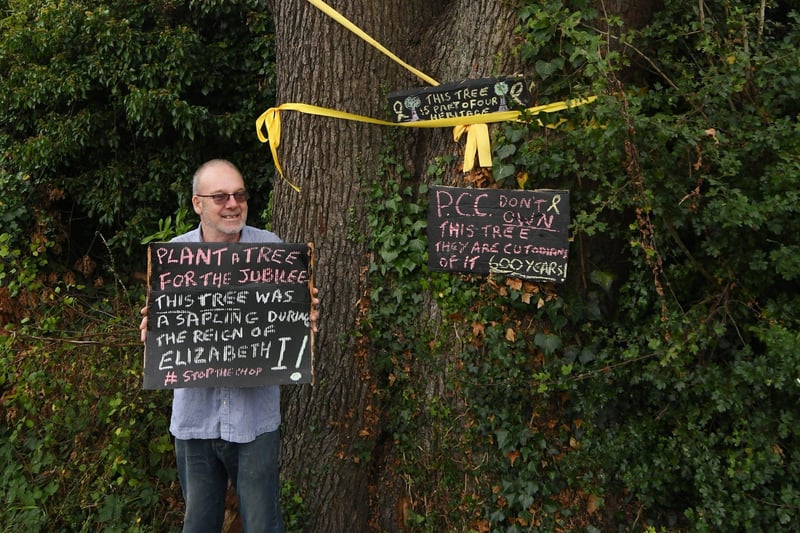 Richard Elmer at the Oak tree protest at Ringwood. Pictures: David Lowndes