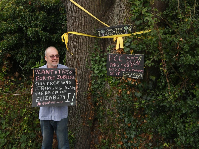 Richard Elmer at the Oak tree protest at Ringwood. Pictures: David Lowndes