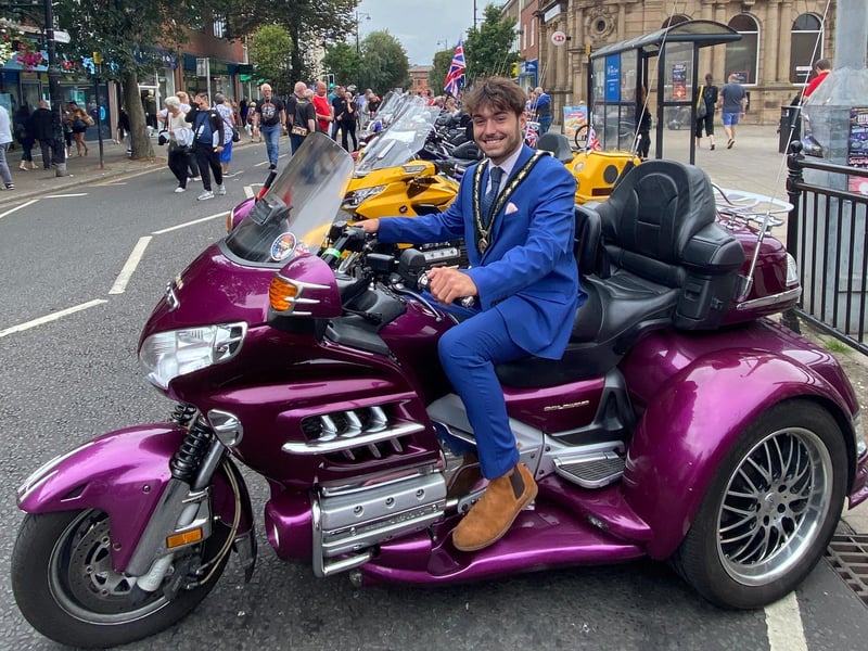 Deputy Mayor Coun Billy Brookes gets ready to ride when the Skegness Goldwing Light Parade came to town.