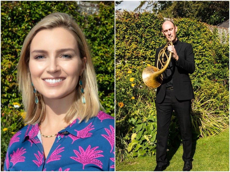 Katie Bowes, left, and Nick from the Hanover Band on the French horn. Pictures: Graham Franks Photography